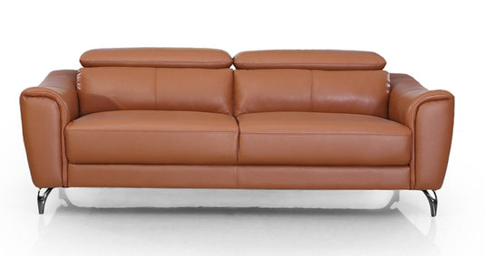 ViscoLogic DUKE Adjustable Headrest Luxury Living Room Leather Sofa/Couch, Loveseat, Arm Chair (Brown) (FOR GTA AREA ONLY)