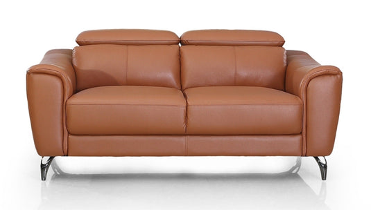 ViscoLogic DUKE Adjustable Headrest Luxury Living Room Leather Sofa/Couch, Loveseat, Arm Chair (Brown) (FOR GTA AREA ONLY)