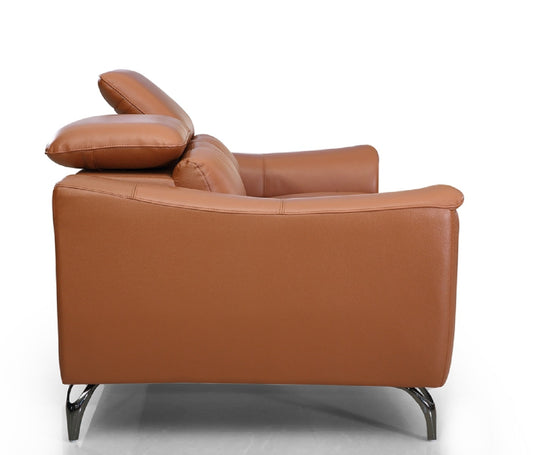 ViscoLogic DUKE Adjustable Headrest Luxury Living Room Leather Sofa/Couch, Loveseat, Arm Chair (Brown) (FOR GTA AREA ONLY)