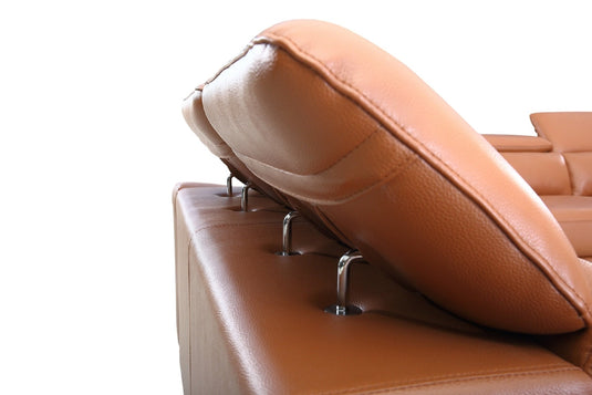 ViscoLogic DUKE Adjustable Headrest Luxury Living Room Leather Sofa/Couch, Loveseat, Arm Chair (Brown) (FOR GTA AREA ONLY)