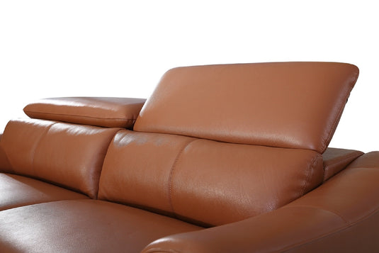 ViscoLogic DUKE Adjustable Headrest Luxury Living Room Leather Sofa/Couch, Loveseat, Arm Chair (Brown) (FOR GTA AREA ONLY)