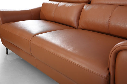 ViscoLogic DUKE Adjustable Headrest Luxury Living Room Leather Sofa/Couch, Loveseat, Arm Chair (Brown) (FOR GTA AREA ONLY)