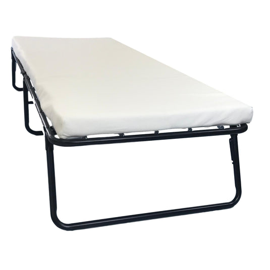 ViscoLogic Diamond Rollaway Folding Bed with Luxurious Memory Foam Mattress - Super Strong Sturdy Frame Cots and Wheels for Easy Movement