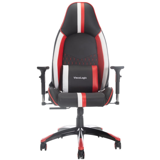 ViscoLogic Cayenne X Ergonomic Height Adjustable Reclining Sports Styled Home Office Racing Gaming Chair for PC Video Game Computer (Black-Red-White)