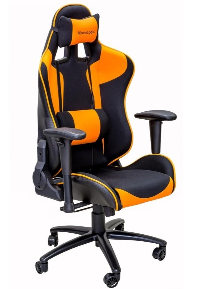 ViscoLogic GTR Gaming Racing Style Swivel Office Chair Black (Black & Orange)