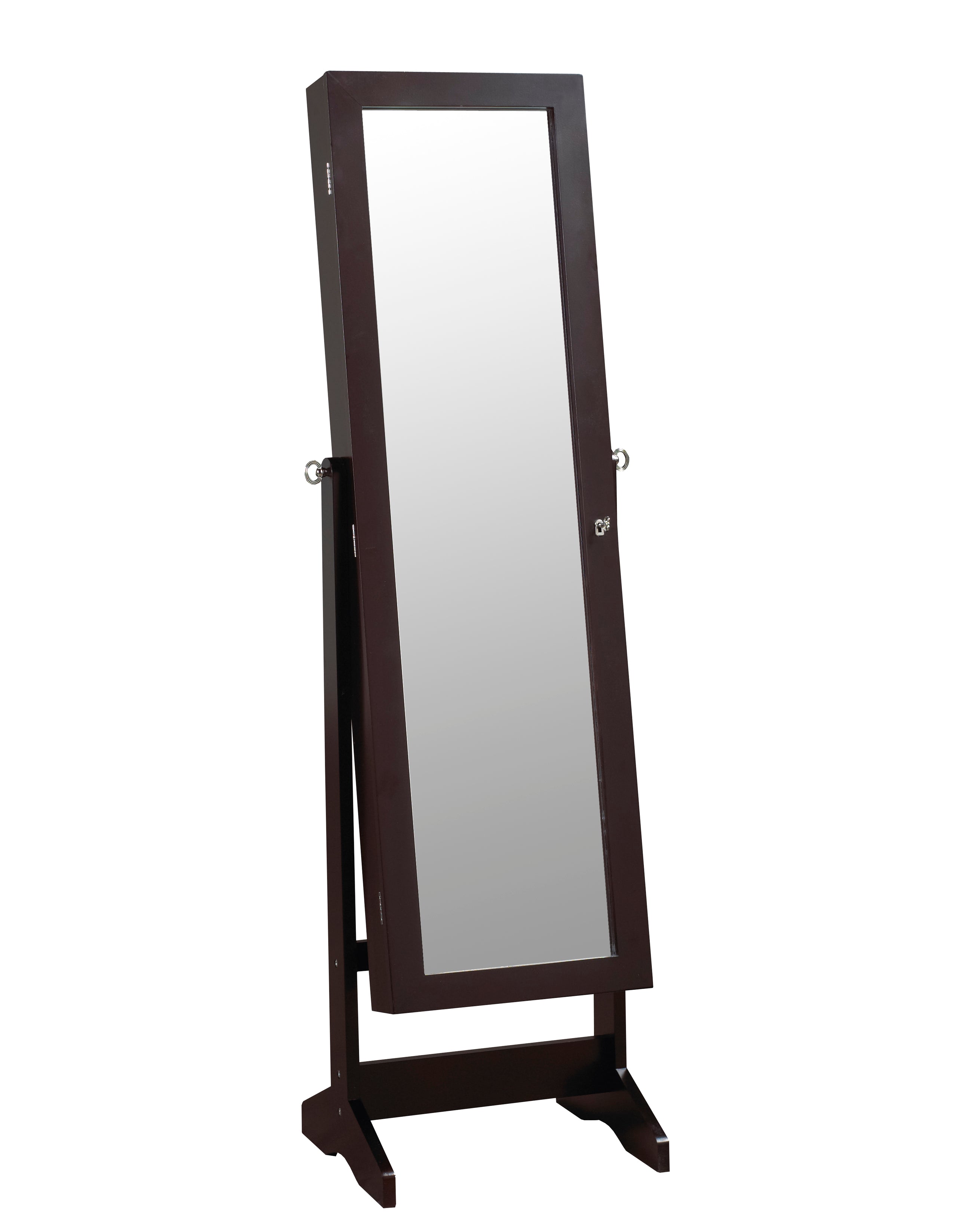 ViscoLogic Mirrored Jewelry Storage Cabinet Armoire (Dark Brown)
