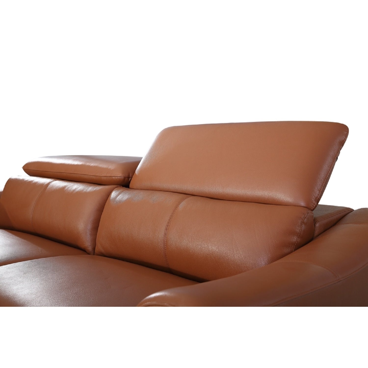 ViscoLogic DUKE Adjustable Headrest Luxury Living Room Leather Sofa/Couch, Loveseat, Arm Chair (Brown) (FOR GTA ONLY)
