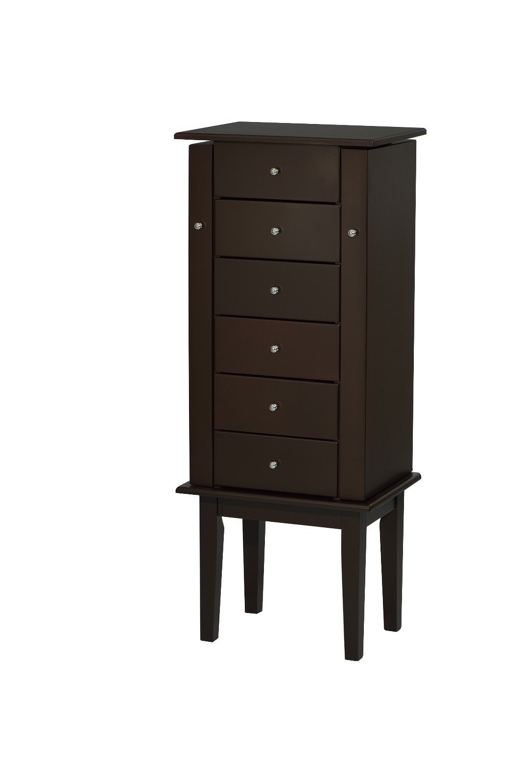 ViscoLogic Jewelry Armoire with Flip-Top Mirror (Brown)